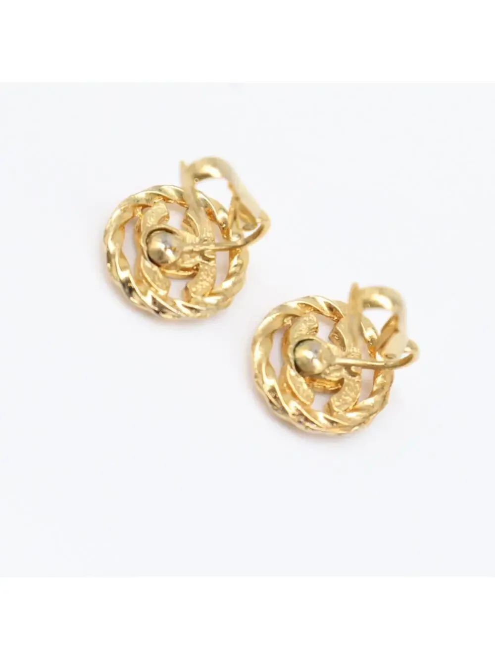 Chanel Cc Logo Round Circle Earrings #299588C71B